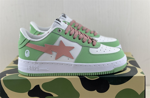 Original version_ Air Force BAPE Alliance_ White and Green Pink Star_ Full Code Shipment_ 36_45-bdbcdfd4